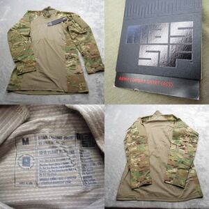 Army Combat Shirt Mens Medium Massif Green Camo Flame Resistant‎ Padded USA NEW